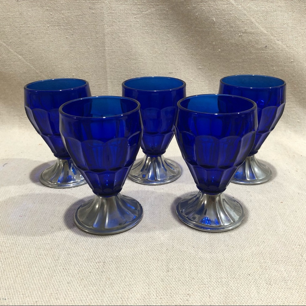 ⭐️ Blue Thumbprint Sipping Glasses